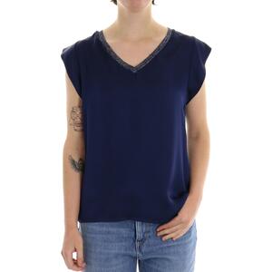 TOP SCOLLO V BLU
